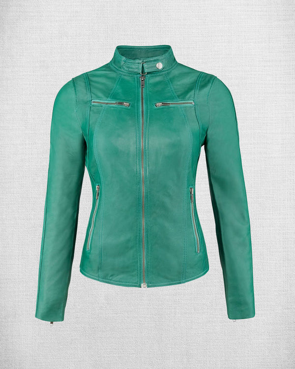 Women's Green Leather Jacket
