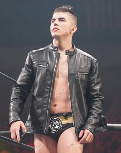 AEW star leather jacket

