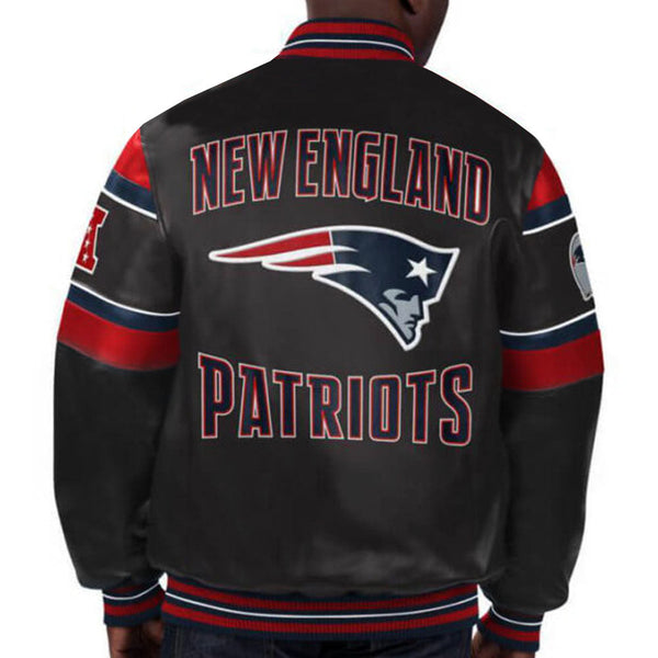 Premium leather New England Patriots fan jacket in American style