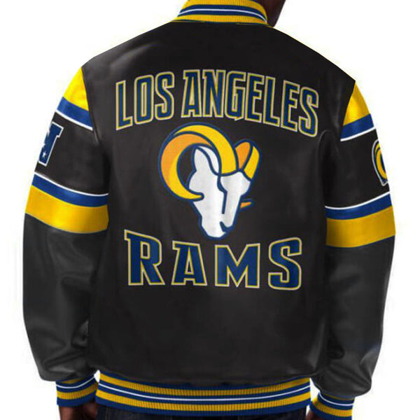 Premium leather Los Angeles Rams fan jacket in France style