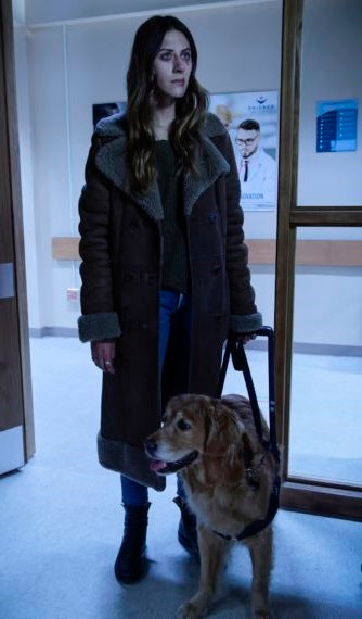 Dark shearling coat by TJS, perfect for winter fashion in United State Market