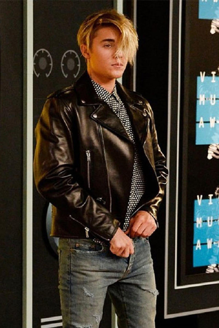 Celebrity leather jacket worn by Justin Bieber in USA