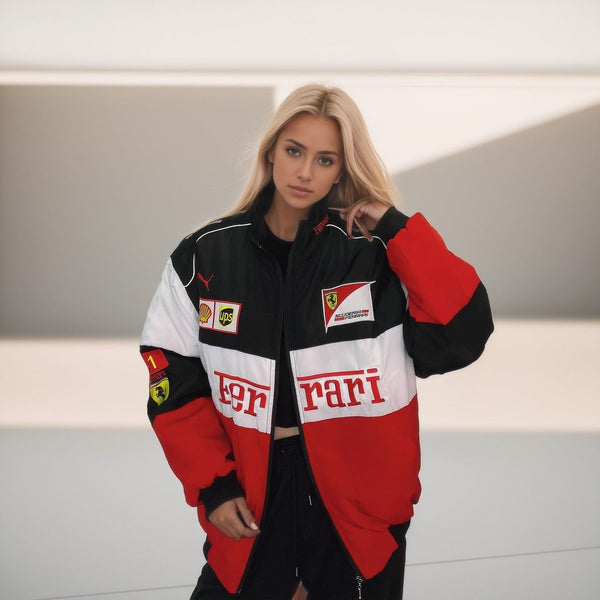 Shop Ferrari F1 Racing Jacket with Sponsor Logos