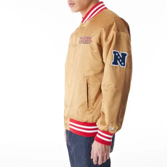 Comfortable satin bomber jacket for 49ers supporters in USA