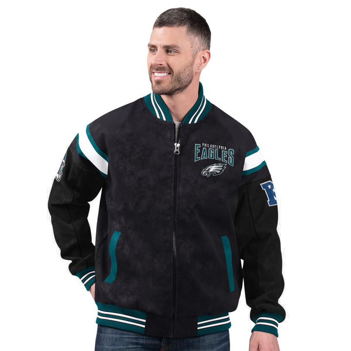 NFL Philadelphia Eagles multicolor suede jacket for men and women in USA
