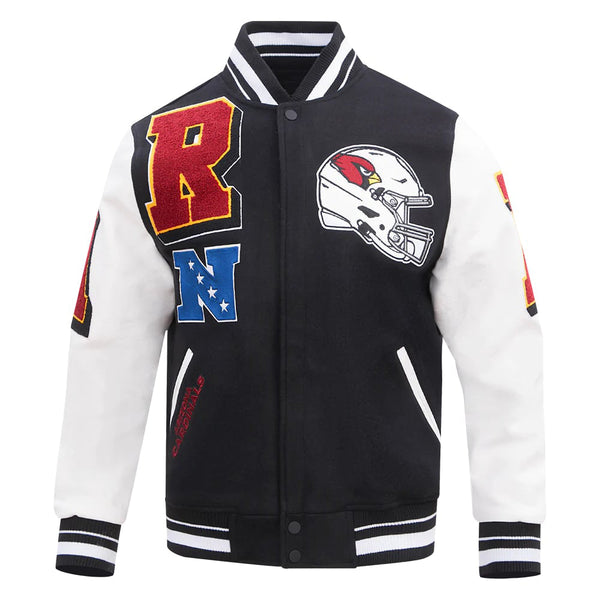 Arizona Cardinals varsity jacket with NFL team patches