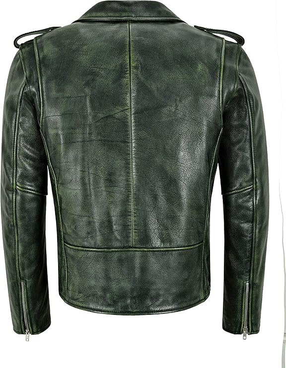 jon moxley dark green leather jacket