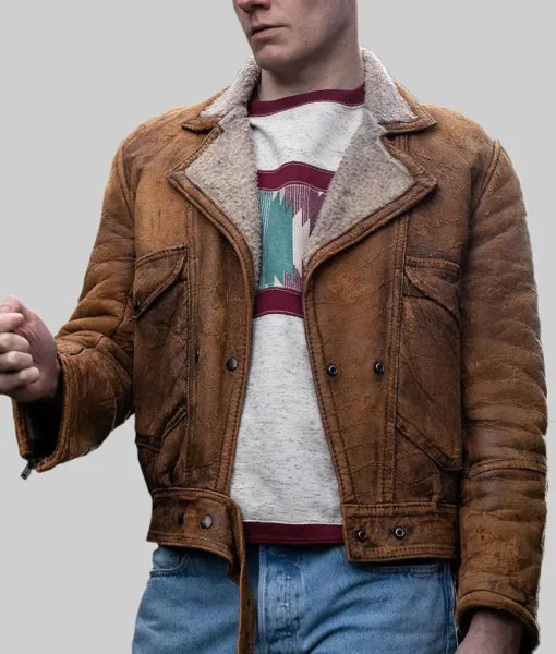 Adam Groff brown jacket from Sex Education