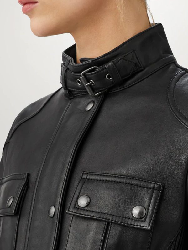 Trendy black leather outerwear for men