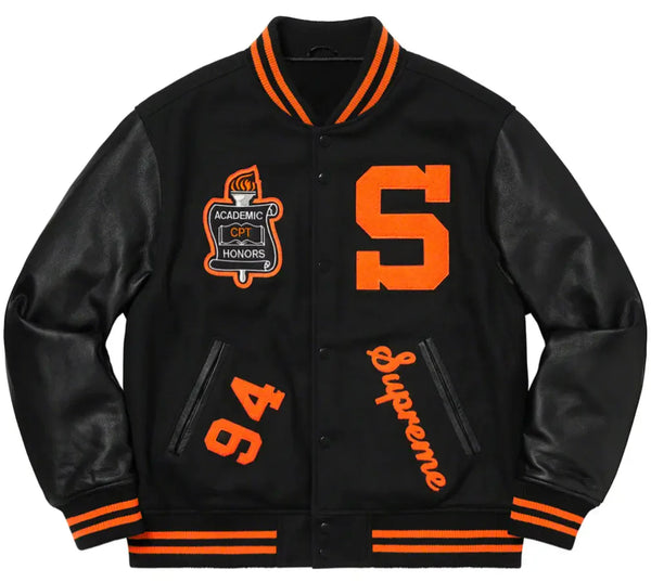 Supreme Team 2019 Varsity Jacket Black front view in USA