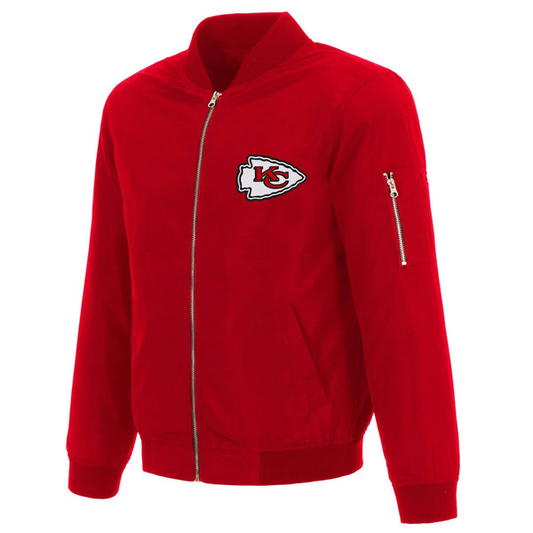 Shop Kansas City Chiefs Lightweight Nylon Bomber Jacket – Red