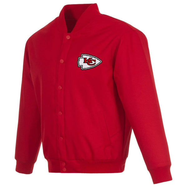 Shop Kansas City Chiefs Poly Twill Varsity Jacket - Red