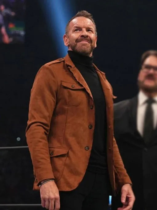 Men's brown blazer worn by Christian Cage in USA