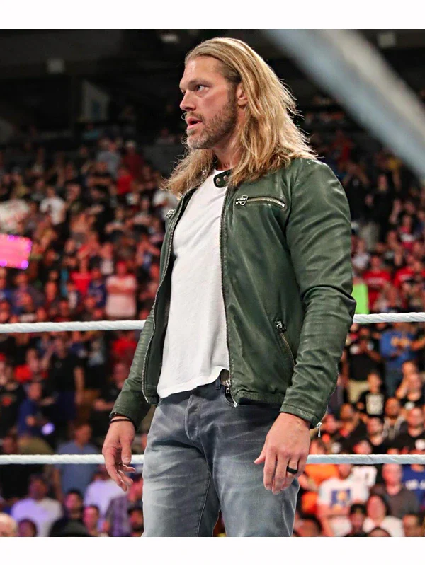 Stylish green leather jacket inspired by WWE Edge