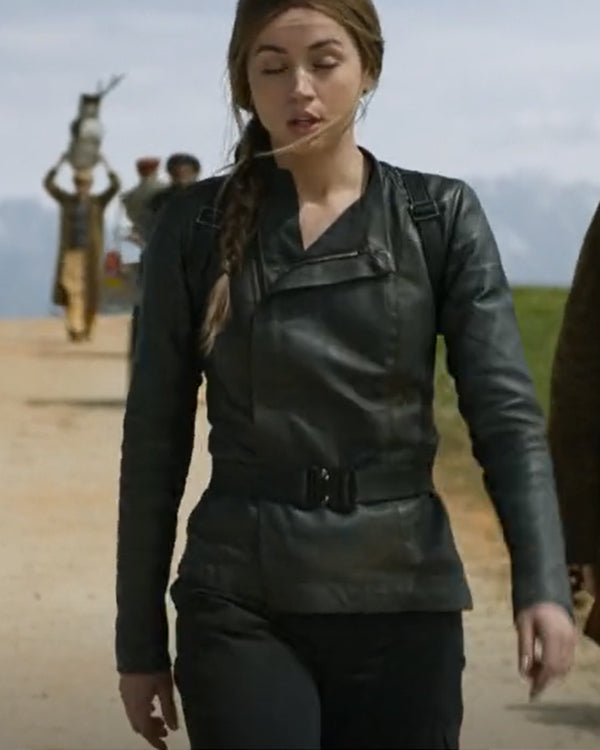 Premium Black Ghosted Ana de Armas 2023 Leather Jacket