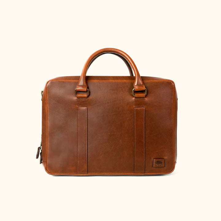 Professional Leather Briefcase back view in France style