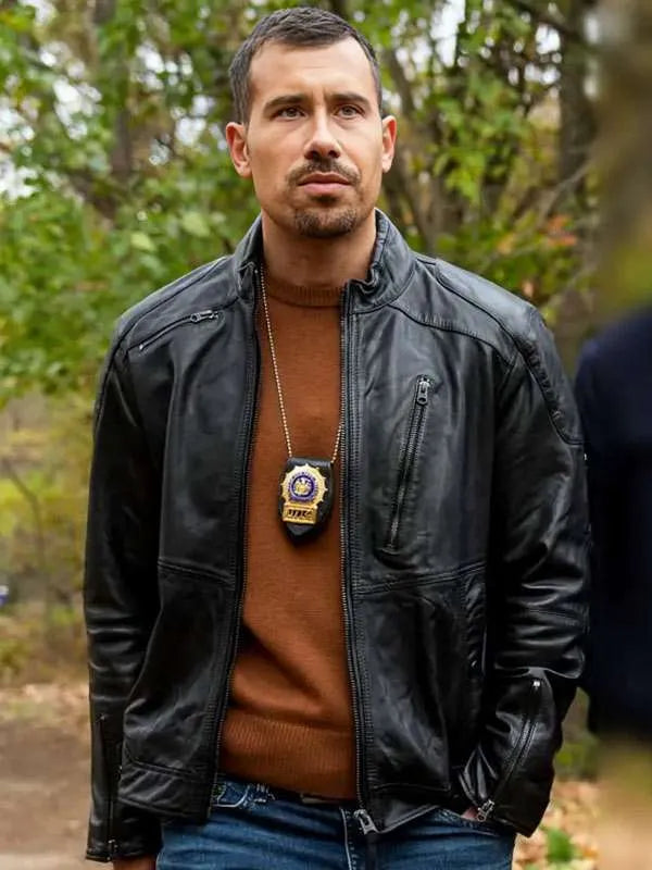 Joe Velasco Law and Order SVU S26 Black Leather Jacket