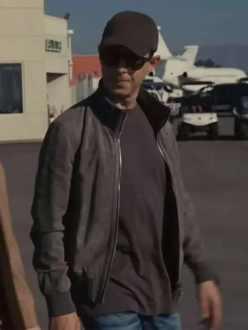 Succession S04 Kendall Roy Grey Suede Bomber Jacket