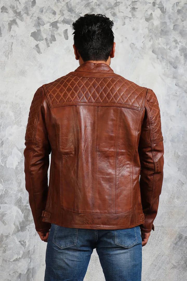 Authentic NAPPA lambskin leather jacket for a rugged look