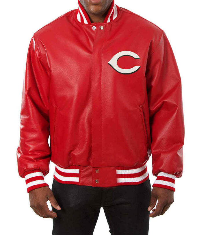 Official Cincinnati Reds leather outerwear in France style