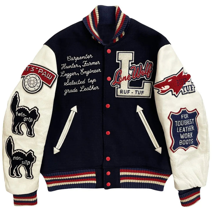 Men's navy and white varsity jacket in USA 