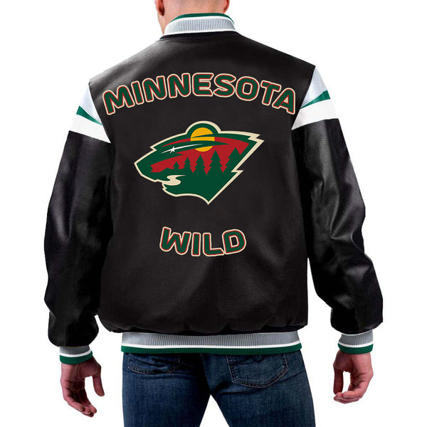 NHL Minnesota Wild Leather Jacket by TJS in USA