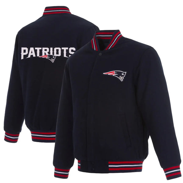 Shop New England Patriots One Color Navy Wool Varsity Jacket