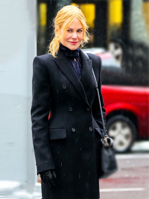 2024 "Babygirl" Nicole Kidman chic black coat in USA