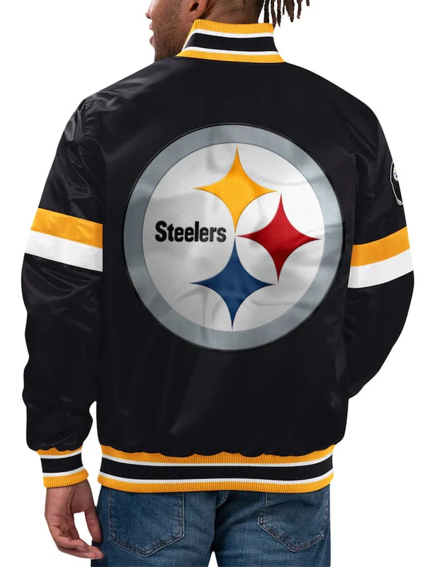 Pittsburgh Steelers jacket featuring team logo and colors in USA