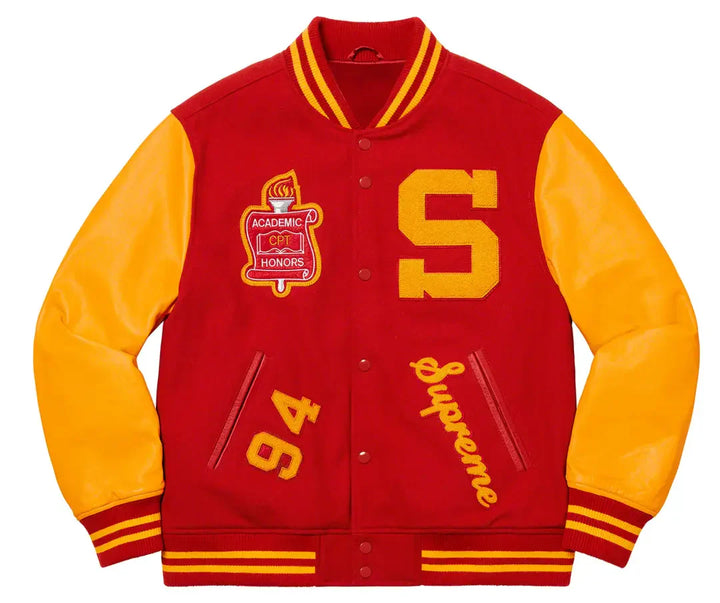 Supreme Team 2019 Varsity Jacket Red front view in USA