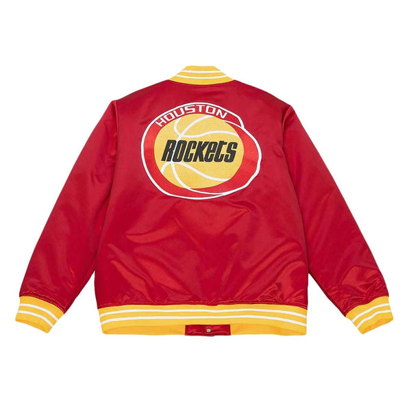 NBA Houston Rockets satin jacket with team logo and vibrant colors in USA