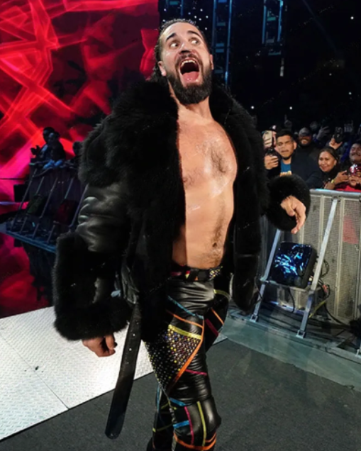 Shop SETH ROLLINS WWE WAR GAMES FAUX SHEARLING JACKET