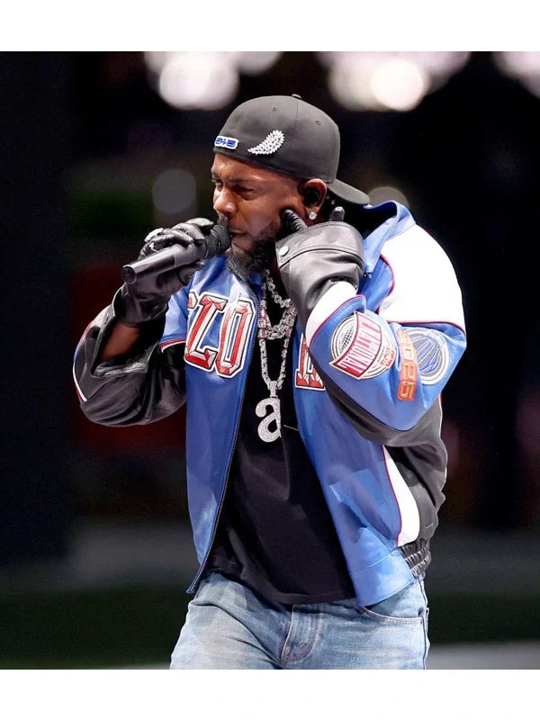 Celebrity performance jacket black leather Kendrick