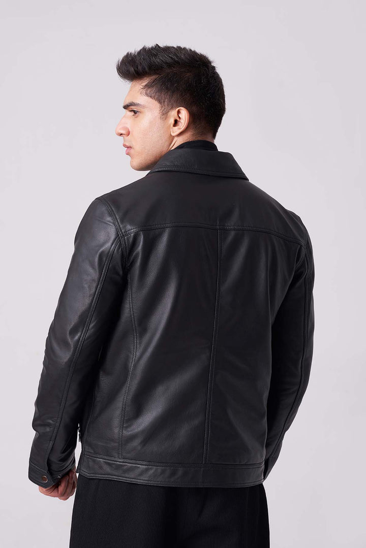 Men's black jacket with sleek design