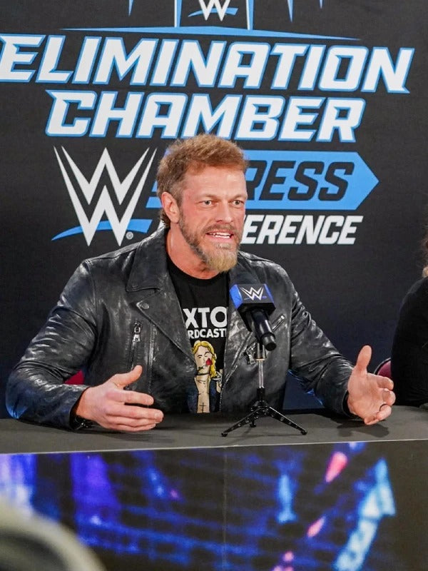 Edge Signature Leather Jacket from WWE Elimination Chamber in American market