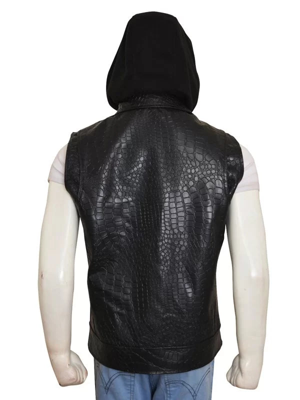 AJ Styles Iconic Hooded Leather Vest from WWE in USA
