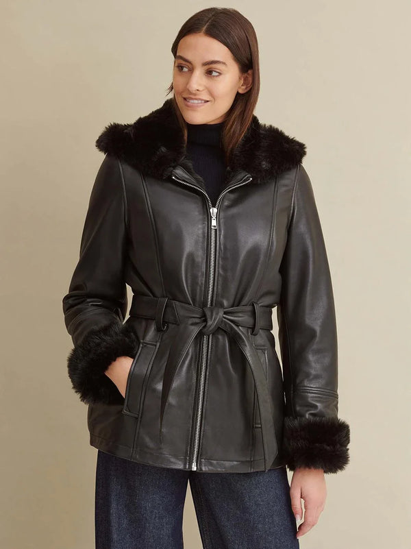 Fleece-Lined Hooded Jacket for Women
