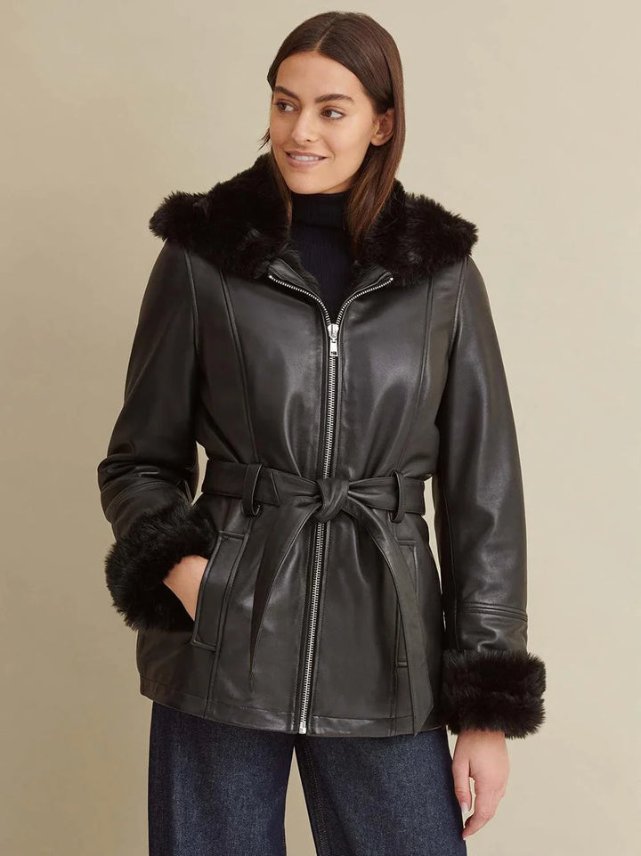 Fleece-Lined Hooded Jacket for Women
