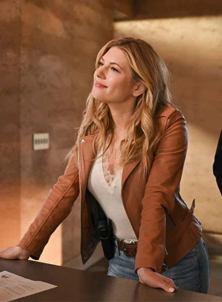 Katheryn Winnick Big Sky Leather Jacket
