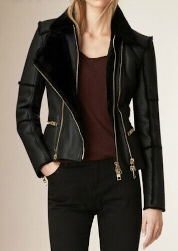 Biker leather jacket for women