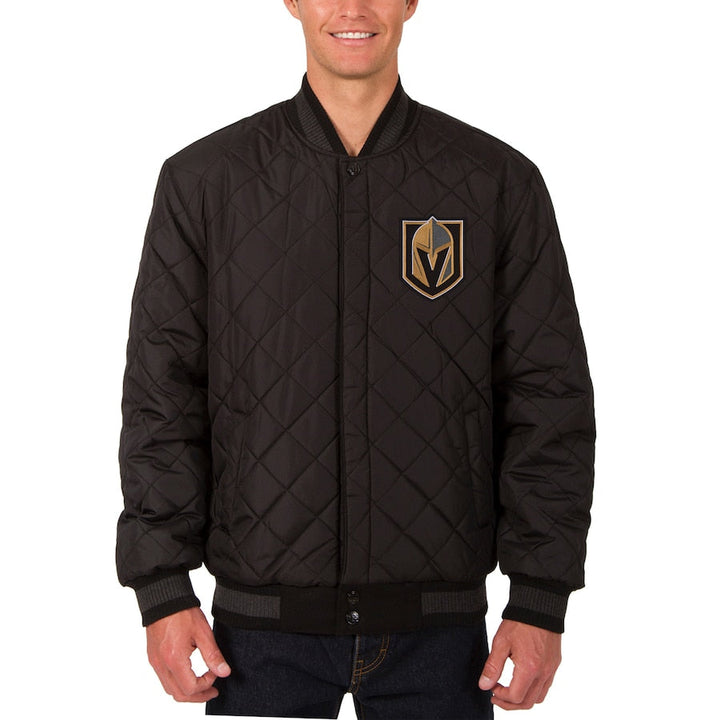 mens vegas golden knights two hit wool leather varsity jacket in USA