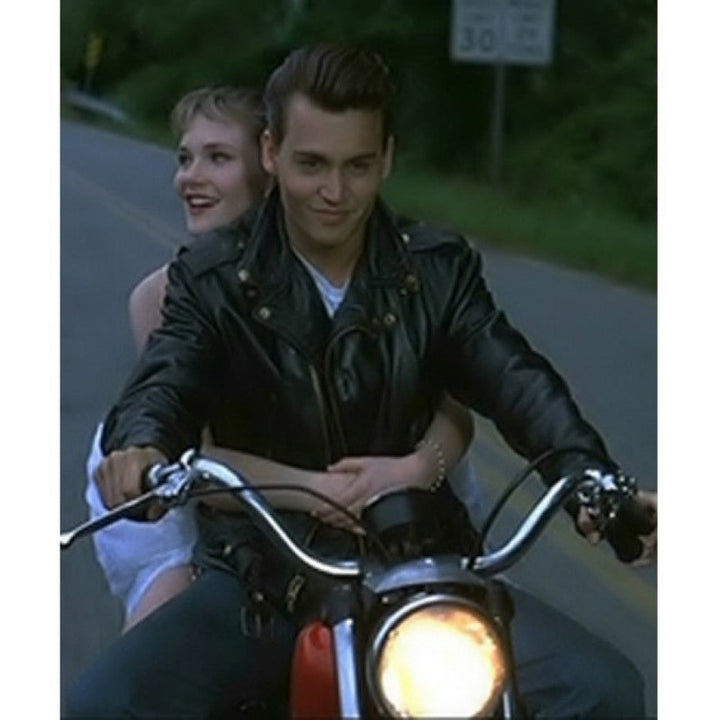 Iconic leather jacket worn by Johnny Depp in Cry Baby in France style