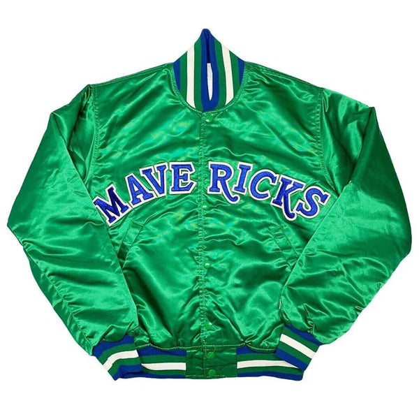 Shop NBA Dallas Mavericks Green Satin Jacket