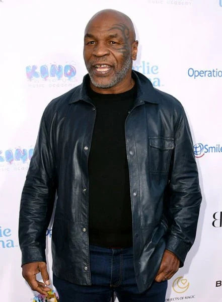 Mike Tyson black leather shirt for a bold, stylish look in USA