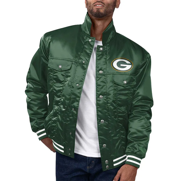 Shop NFL Green Bay Packers Satin Jacket Men and Women