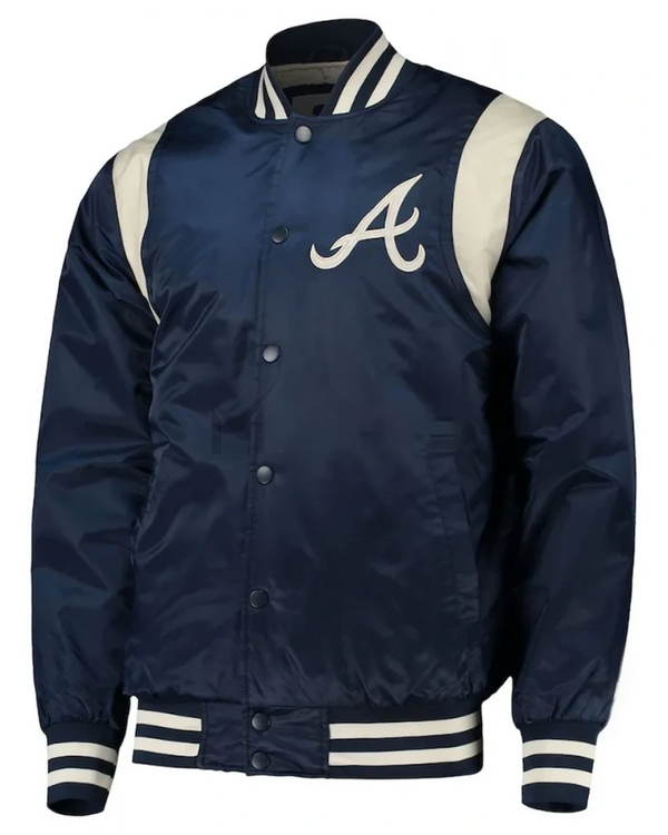 Shop Navy and White Atlanta Braves Full-Snap Jacket