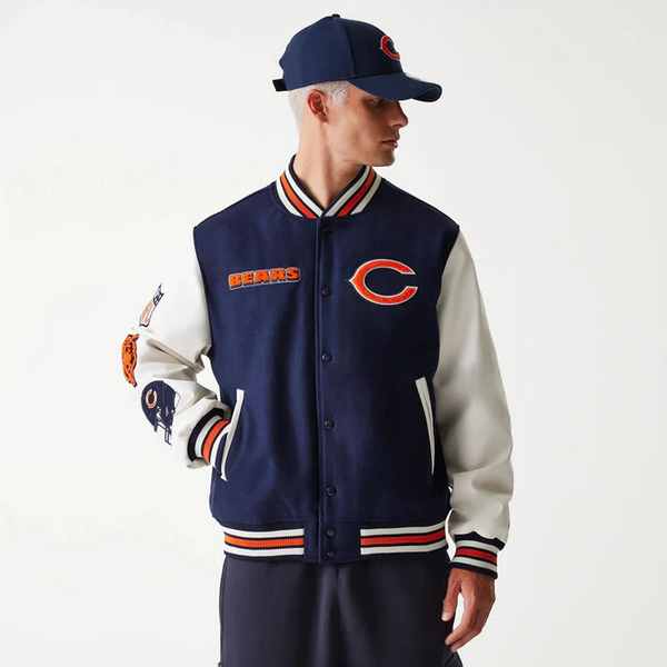 Shop Chicago Bears NFL Navy Varsity Jacket