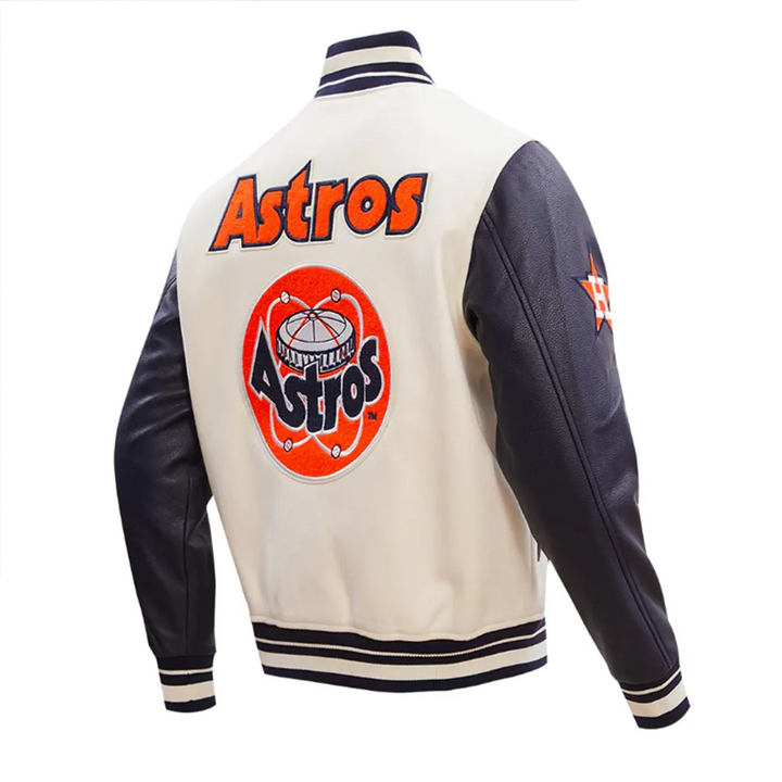 Back View Houston Astros Wool Jacket: