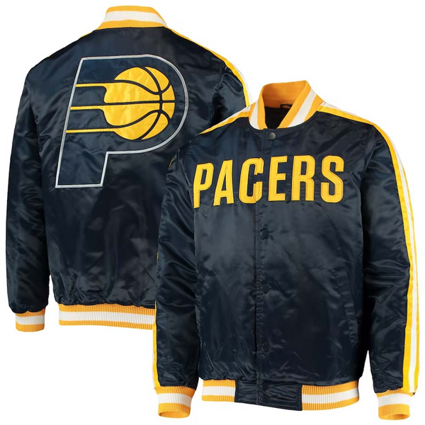 NBA Indiana Pacers The Offensive Varsity Satin Full-Snap Jacket .