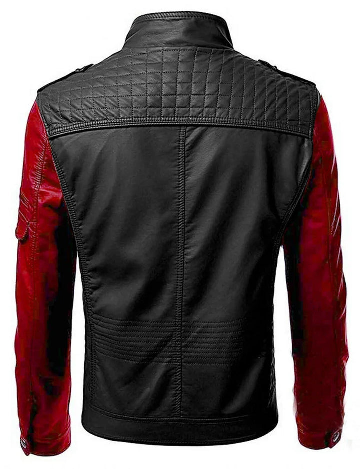 Stylish black leather jacket for men by TJS
